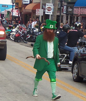 Leprechaun on Main St. for Bike Week 2013